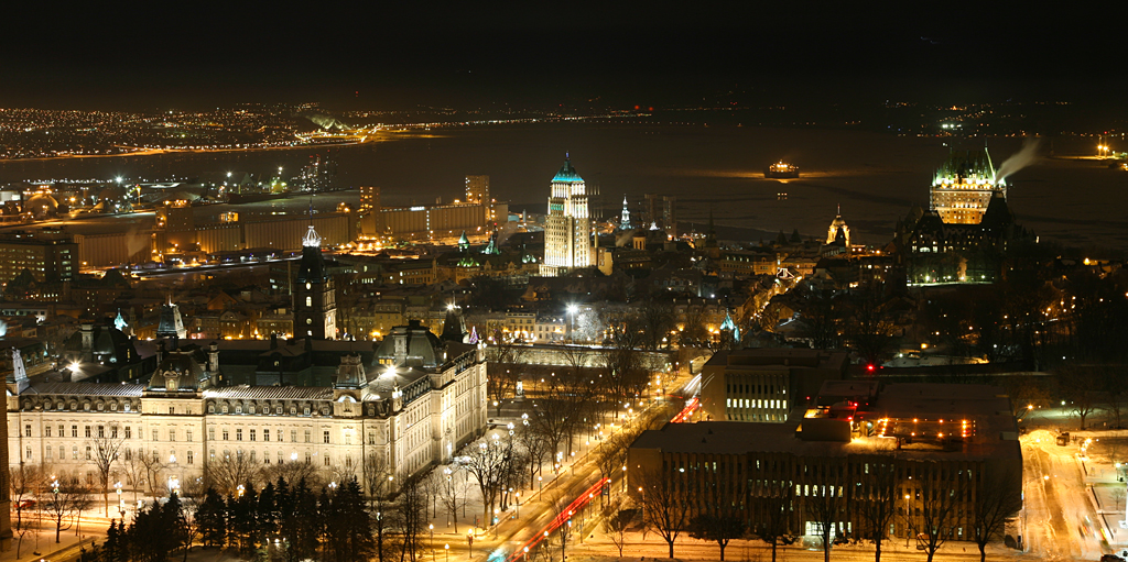 Quebec City skyline at night